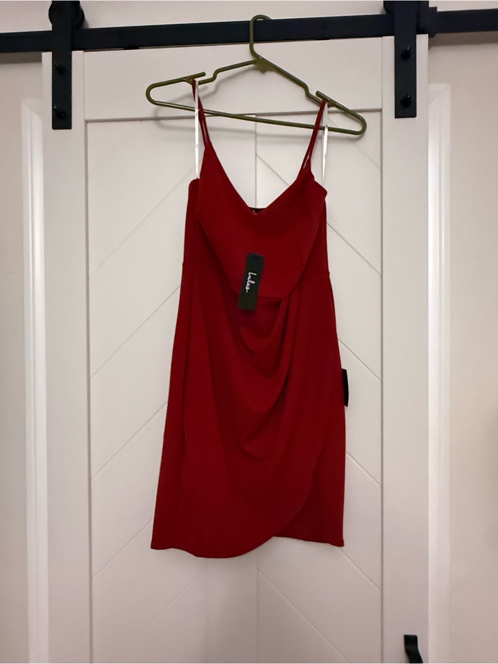 Lulu's Red Cowl Neck Mini Slip Dress